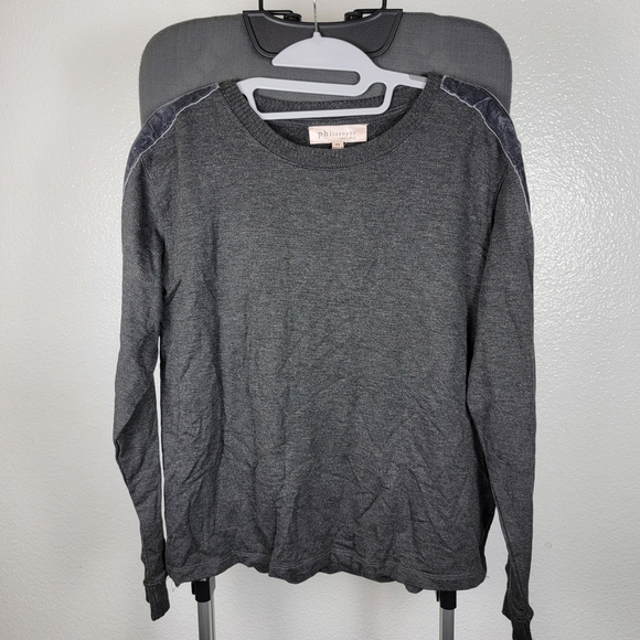 Philosophy Sweaters - Philosophy Grey Charcoal Soft Top Crew neck Pullover Sweater Women's Size XS